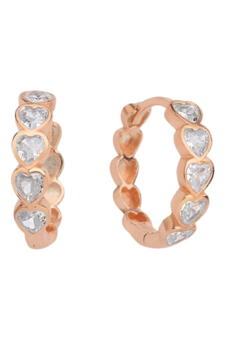 Créoles - Argent plaqué or rose et zircons