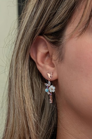 Boucles d’oreilles - Argent plaqué or rose et zircons