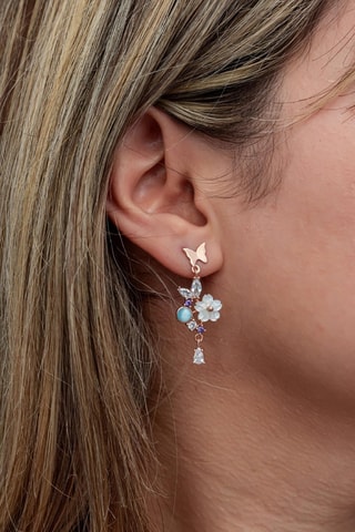 Boucles d’oreilles - Argent plaqué or rose et zircons