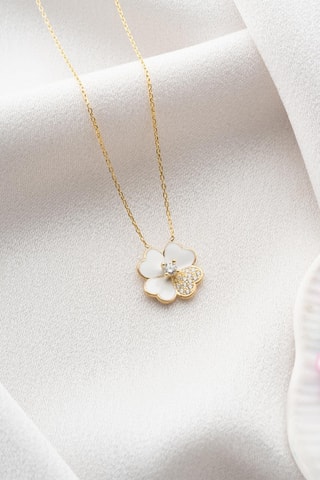 Collier - Argent plaqué or jaune 