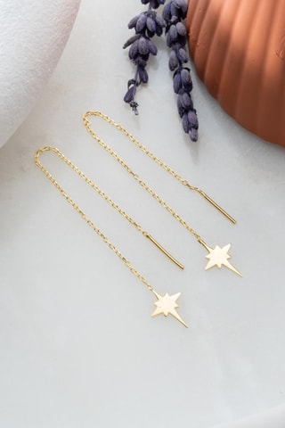 Boucles d’oreilles - Argent plaqué or jaune et zircons