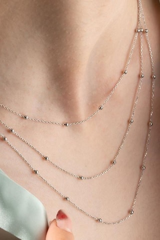 Collier multi rangs - Argent et zircons 