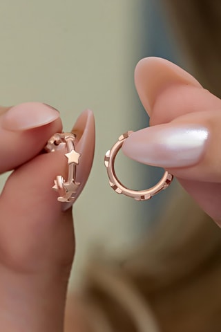 Créoles - Argent plaqué or rose