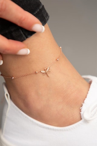 Chaîne de cheville - Argent et zircons