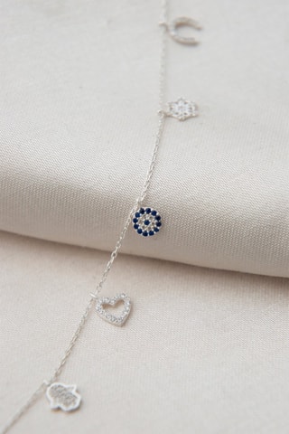 Chaîne de cheville - Argent et zircons