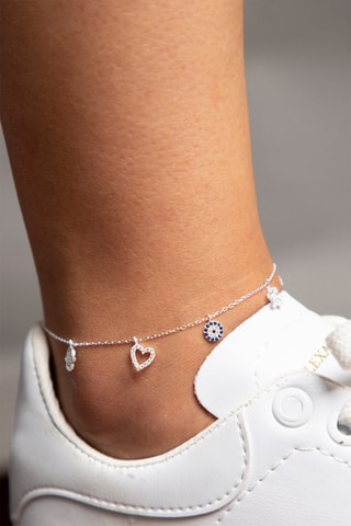 Chaîne de cheville - Argent et zircons