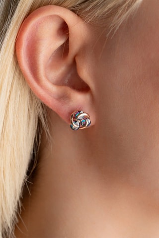 Puces - Argent doré rose et zircons