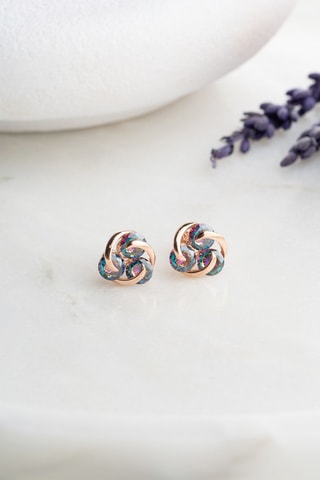 Puces - Argent doré rose et zircons