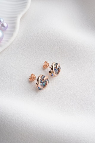 Puces - Argent doré rose et zircons
