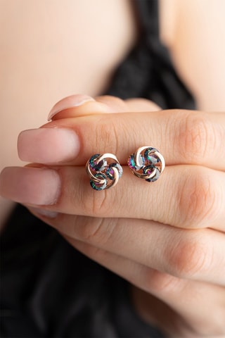 Puces - Argent doré rose et zircons