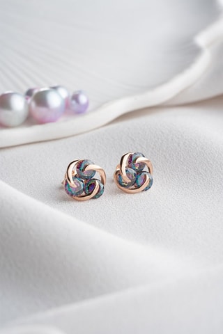 Puces - Argent doré rose et zircons