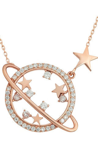 Collier - Argent doré à l'or rose et zircons