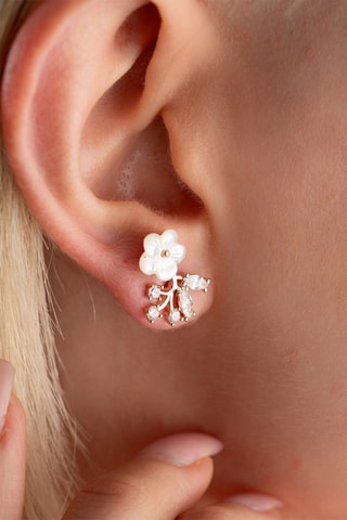 Boucles d'oreilles - Argent doré rose et zircons