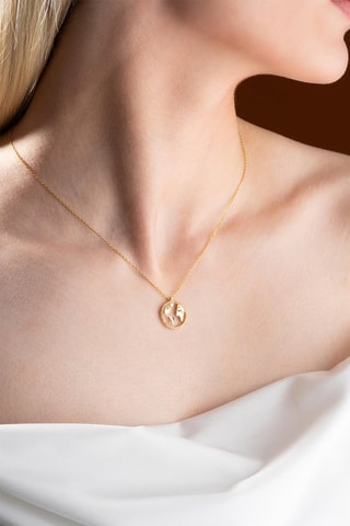 Collier - Argent plaqué or jaune et zircons