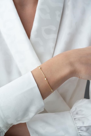 Bracelet - Argent plaqué or jaune et zircons