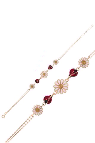Bracelet - Argent, plaqué or rose et zircons