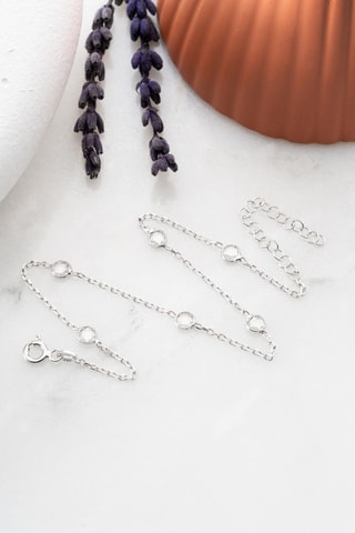 Chaîne de cheville - Argent et zircons