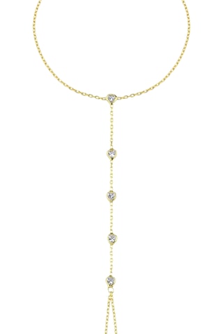 Bracelet 2-en-1 - Argent plaqué or jaune et zircons