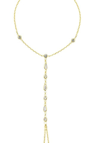 Bracelet 2-en-1 - Argent plaqué or jaune et zircons