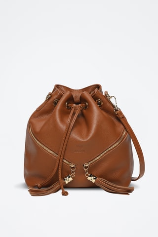 Mala bucket em couro Beth - Camel