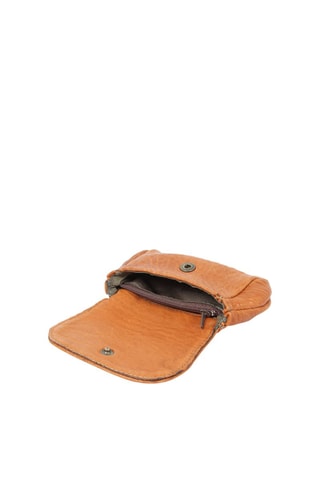 Porta-moedas em couro de cordeiro Friend - Camel