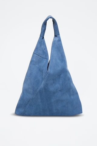 Mala shopper em nobuck Deni - Azul-marinho