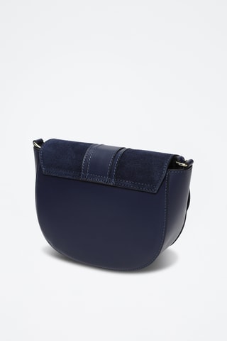 Mala a tiracolo em couro de vaqueta Gwen - Azul