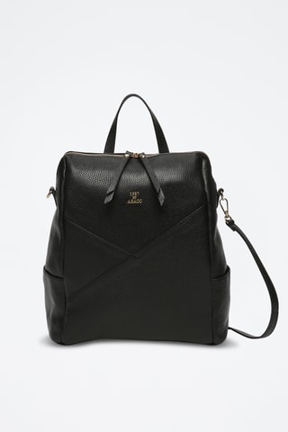 Mochila de couro Zia - Preto