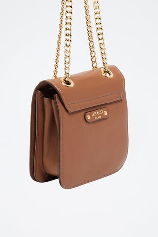 Mala a tiracolo em couro Box - Camel