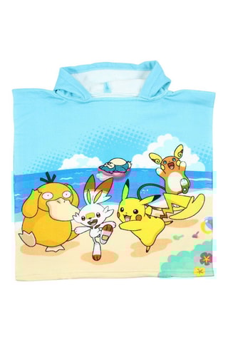 Poncho à capuche Pokémon - Bleu et jaune