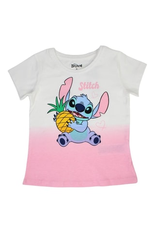 T-shirt Stitch Lilo et Stitch Disney - Rose et blanc