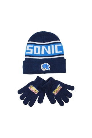Bonnet et gants Sonic - Bleu nuit