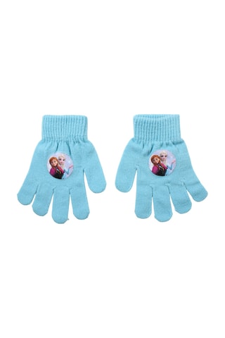 Bonnet à pompon et gants Elsa et Anna La Reine des Neiges Disney - Ciel