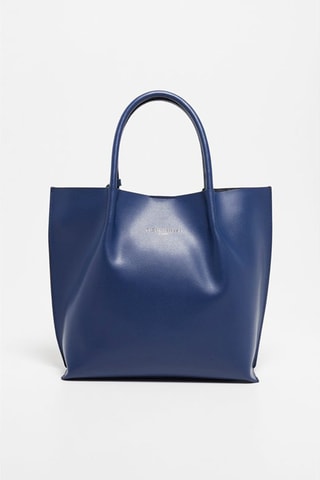 Leren Handtas Lava Marineblauw
