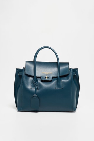 Leren Handtas Jane Blauw