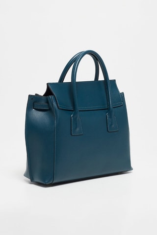 Leren Handtas Jane Blauw