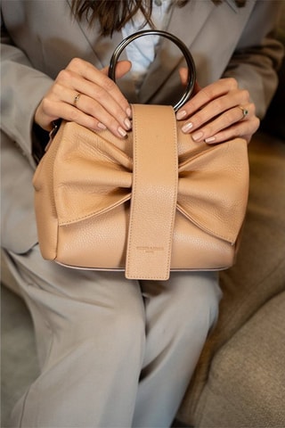 Leren Handtas Alix   - Nude