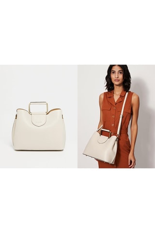 Leren Handtas Biana  - Beige