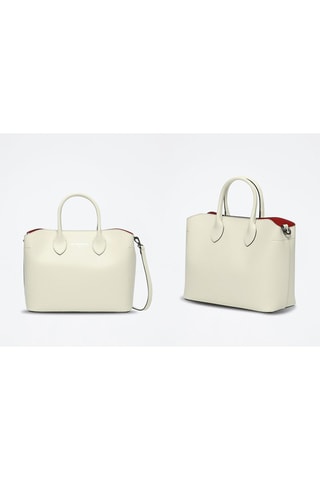 Leren Handtas Nisa   - Wit