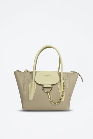 Leren Handtas Soli   en  - Beige en goudkleurig