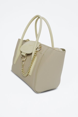 Leren Handtas Soli   en  - Beige en goudkleurig