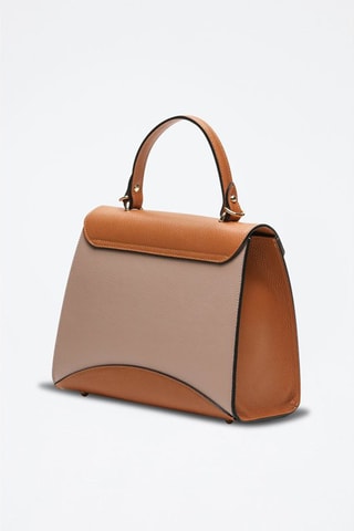 Leren Handtas Winy - Bruin en roze