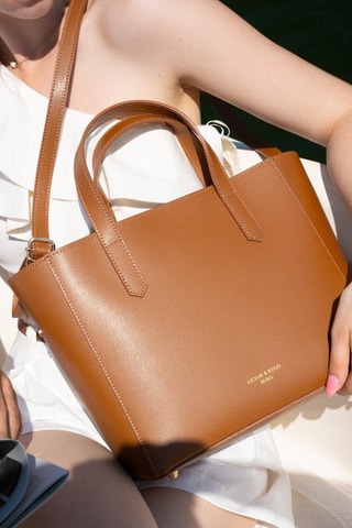 Leren Handtas Opale - Camel