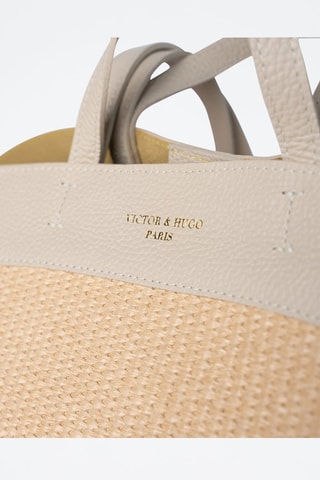 Leren Handtas Malta - Beige en wit