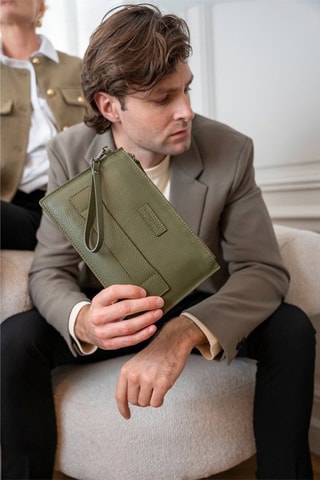 Leren Clutch Fernando - Groen