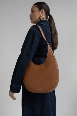 Leren Schouderhandtas AAiko   - Bruin