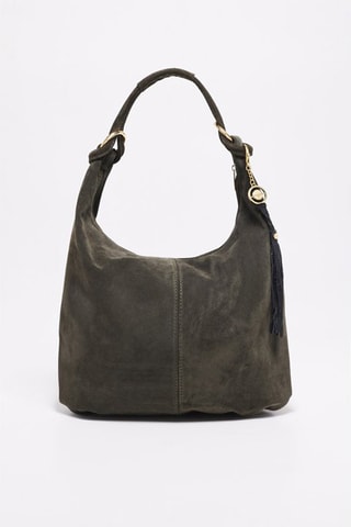 Nubuck Handtas Naia - Flessengroen
