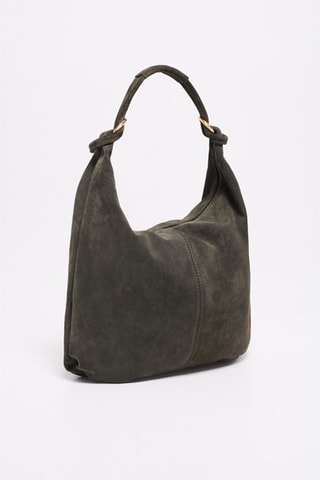 Nubuck Handtas Naia - Flessengroen