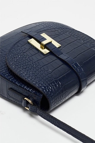 Leren Schoudertas Kara Marineblauw