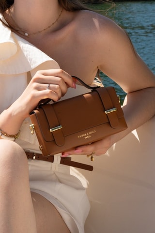 Leren Schoudertas Boho - Camel
